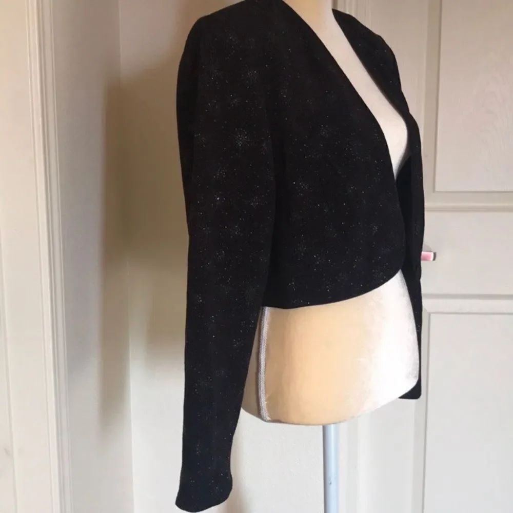 Vintage Onyx Nite Black Sparkle Blazer Size 18 - Picture 4 of 9